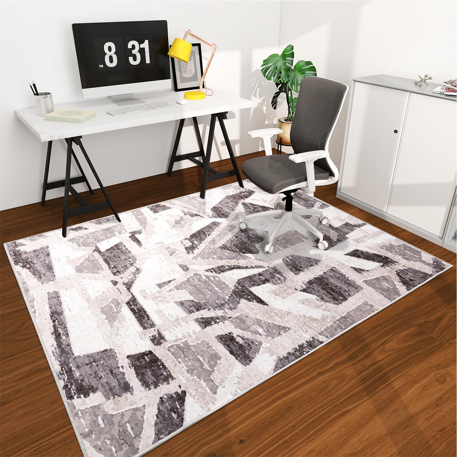 Photo 1 of Office Chair Mat for Hardwood Floor, 72"x48" Easy Glide Computer Desk Mat Protector for Rolling Chair Under Desk Rug Nonslip Backing, Machine Wash, (Modern)