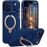 CASEKOO Marine Blue Designed for iPhone 17 Pro Case with Spin Magnetic Stand [16FT Military Protection] [Non-Slip Edge] [Fit for MagSafe] Shockproof for iPhone 17 Pro Case with Stand 6.3''