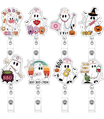 Retractable ID Badge Holder Boo Boo Crew Retractable Badge Reel - 1.5 ...