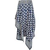 Indian Block Print Sarong, Women's Bikini Cover Pareo, Hand Dyed Scarves, Cotton Scarves & Stole, Size 44x72 Inch