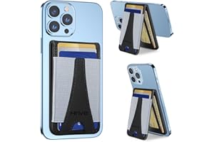 HIWE Magnetic Card Wallet Holder for Apple Magsafe, Designed for MagSafe Wallet, Eiffel-Tower Leather Magnetic Phone Wallet with Powerful Magnet for iPhone 15/14/13/12 Series, Fit 8 Cards, Black and Gray