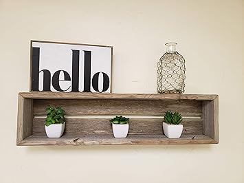 Amazon Com Reclaimed Wood Shadow Box Shelf With Wood Backing