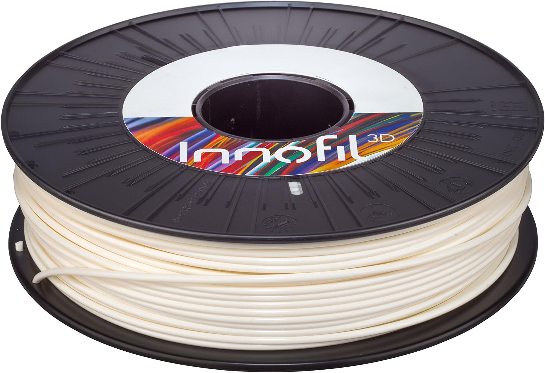 Innofil3D - White PLA Filament For FDM 3D-Printing - Bright Vibrant Color - Consistent Shape and Diameter - Strong Adhesion Between Layers - Reel Replacement Guarantee