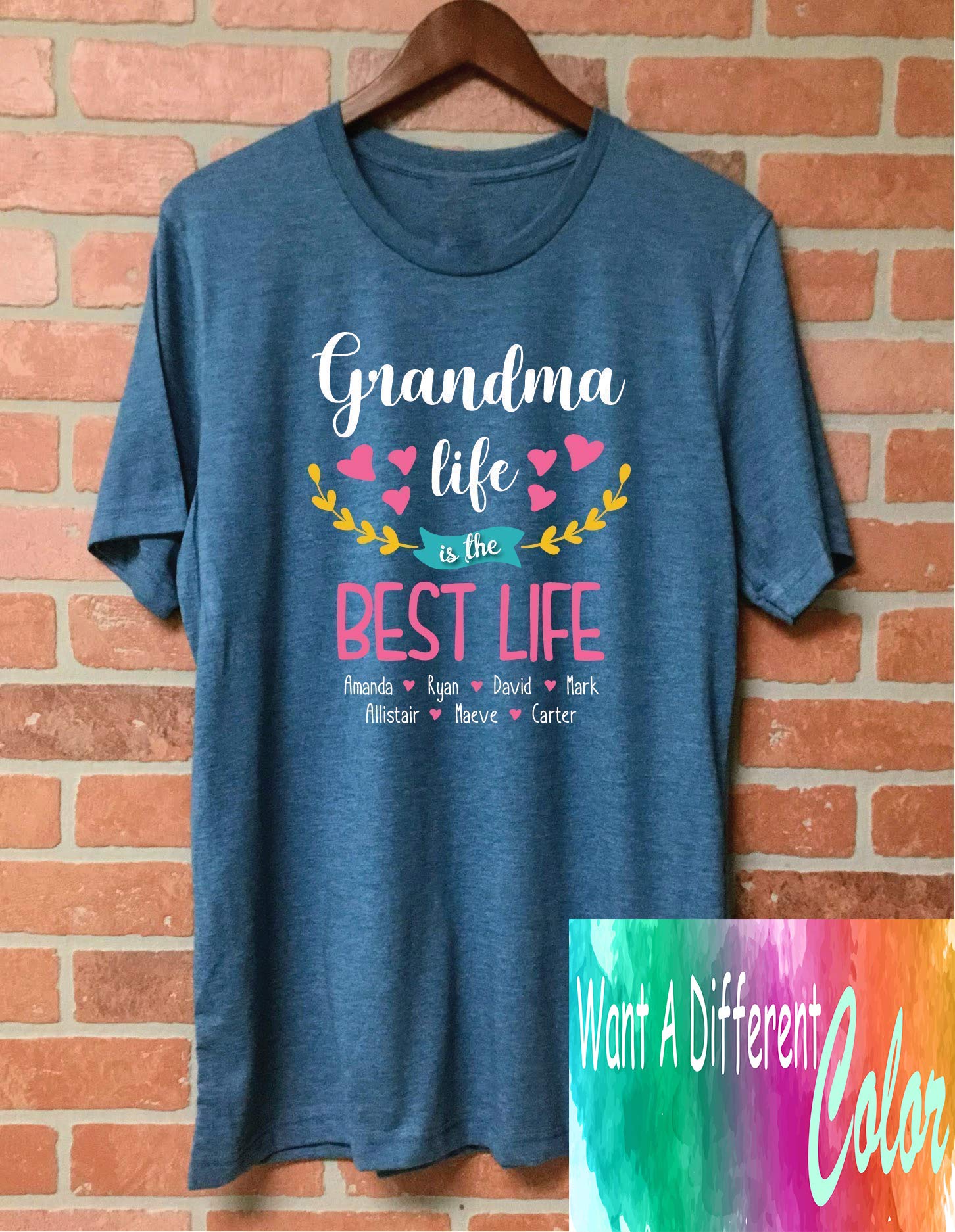 Grandma T-shirt, Grandma Shirt With Grand Names Grandma Grand Shirt Personalized Grandma S