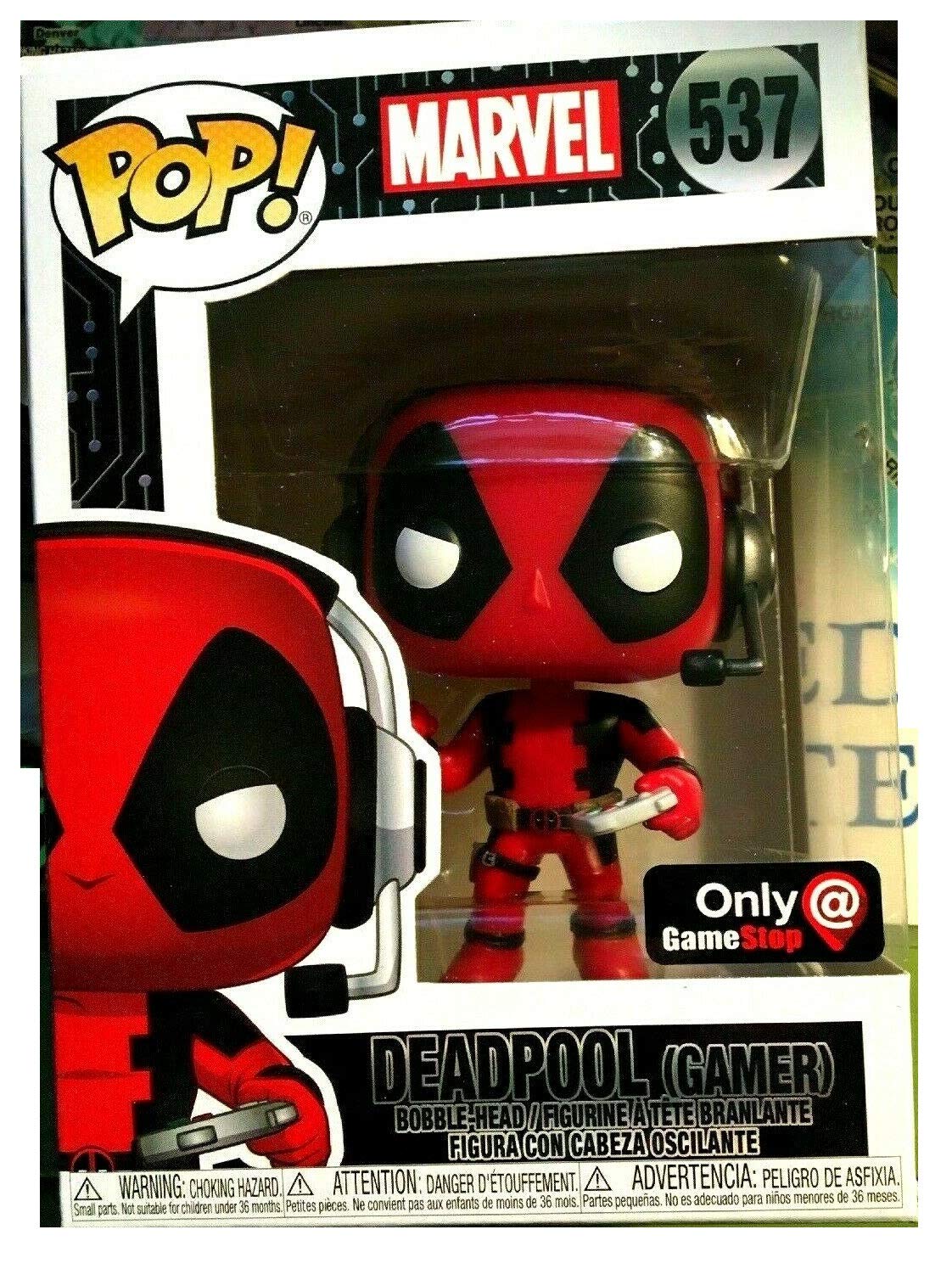 Marvel Funko Pop 537 Deadpool Gamer Gamestop Exclusive Set Keychain Pin Sticker Pez Dispenser