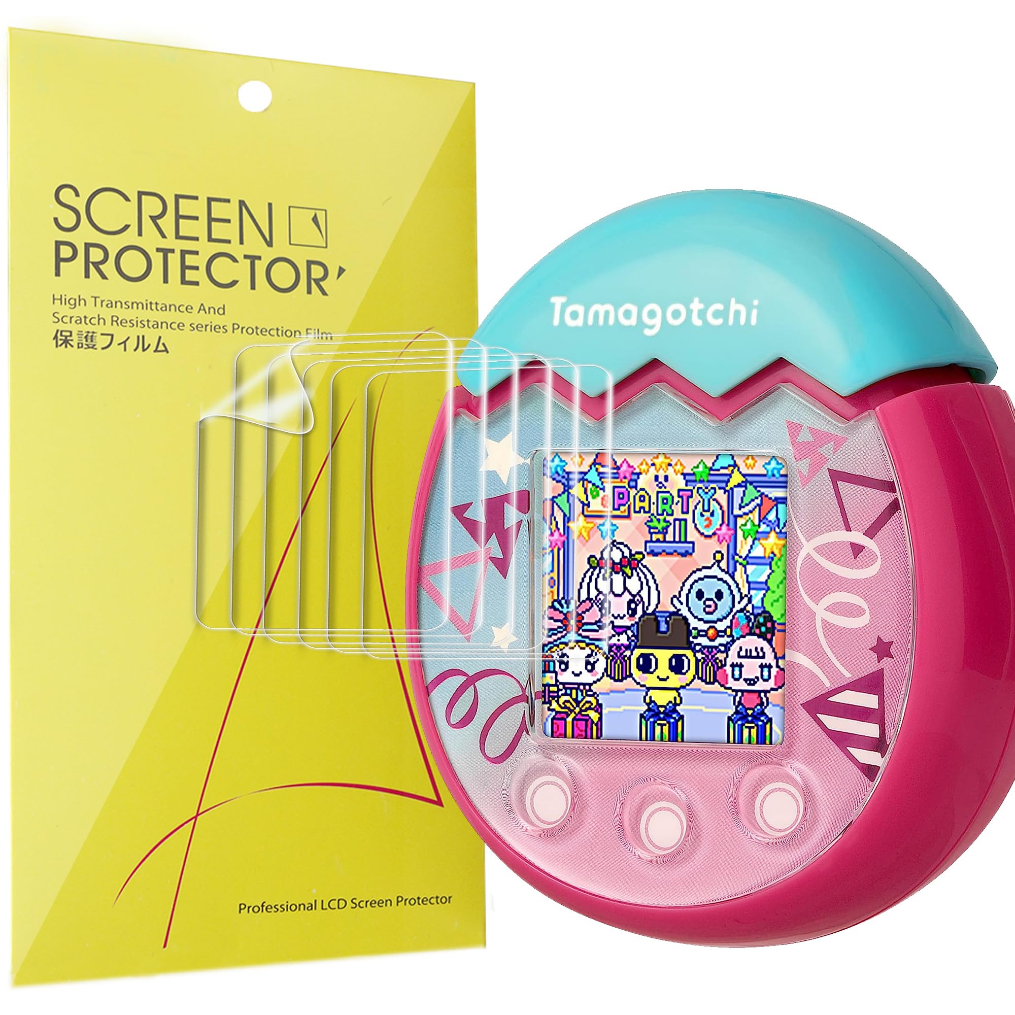 Blueshaweu Compatible for Tamagotchi Pix Virtual Pet Machine Screen Protector, [6 Pack] Full Coverage TPU Clear Film Compatible with Tamagotchi Pix (6 pack)