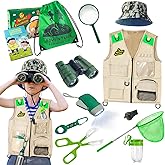 ESSENSON Outdoor Explorer Kit & Bug Catcher Kit with Vest, Outdoor Toy Gift for 3 4 5 6 7 8+ Year Old Boys Girls Kids Binoculars, Magnifying Glass, Butterfly Net, Camping, Adventure