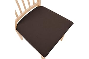 NORTHERN BROTHERS Dining Chair Seat Covers Set of 4, Stretch Jacquard Dining Chair Seat Covers, Chocolate Pattern 1