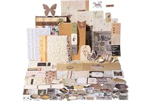 YagCu Junk Journal Kit, Vintage Aesthetic Scrapbooking and Journaling Supplies for Starter, Scrapbook Materials, Bullet Journals Stationery, Planner DIY Arts Craft Collage, Women Adults