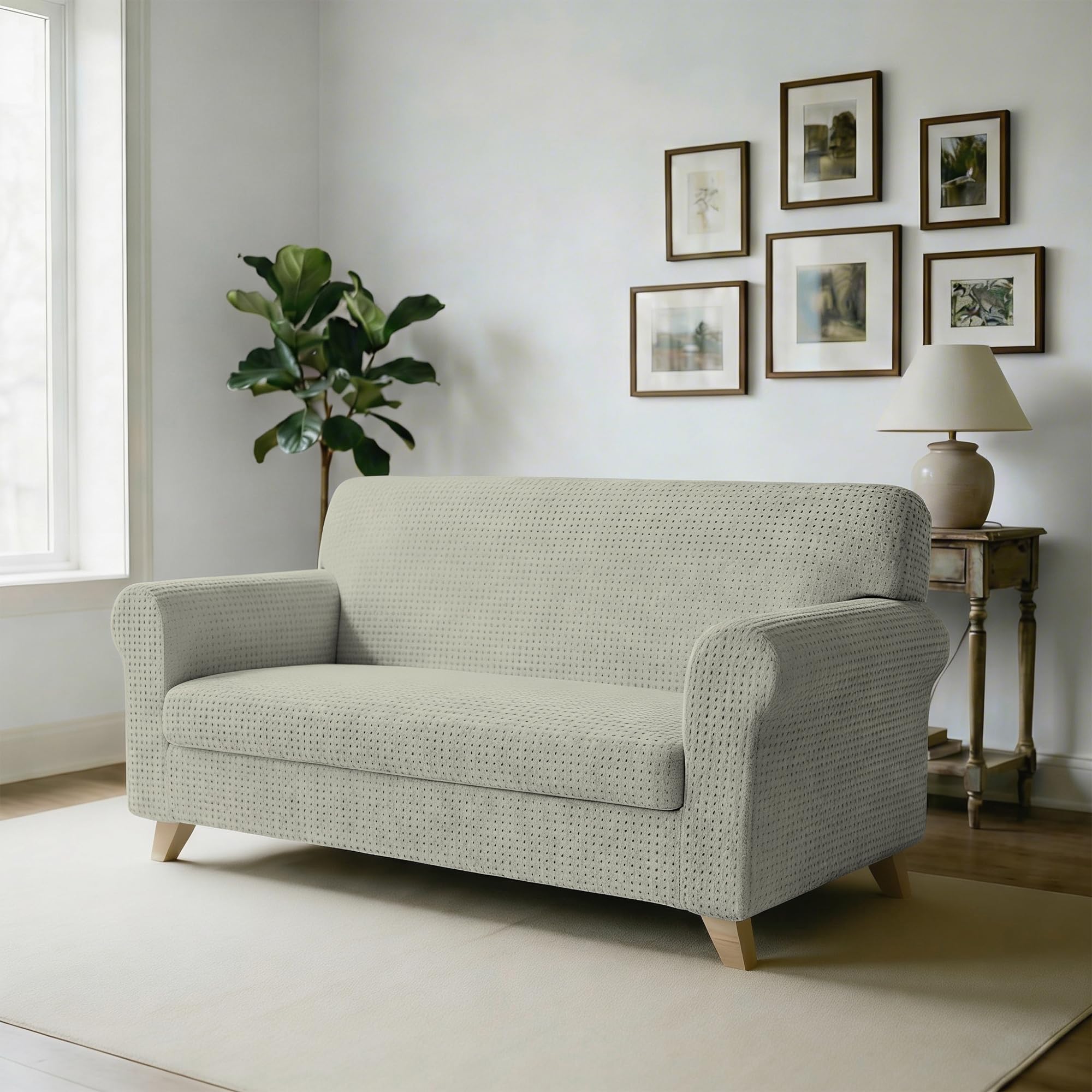 Italian Bed Linen MB Home Basic Iris Sofa Cover, Beige, 3 Seaters, 190 to 215 cm