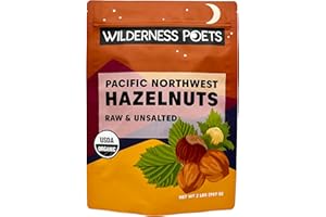 Wilderness Poets, Organic, Pacific Northwest-Grown Hazelnuts - Raw, Whole Nuts with Skins, No Shells. Bulk Size (32 Ounce - 2 Pound)