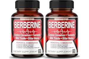 AUMETO 8 in 1 Berberine Supplement - Equivalent to 13100mg per Capsule - Support Digestion, Immunity - with Ceylon Cinnamon, Milk Thistle, Turmeric, Bitter Melon