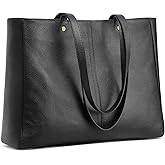 Kattee Women’s Soft Leather Work Tote Shoulder Bag,Large Capacity Designer Satchel Handbags with Luggage Sleeve