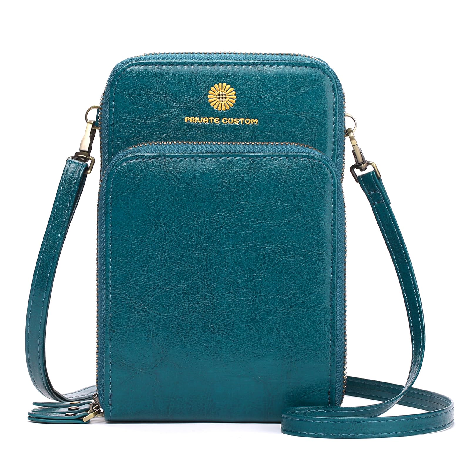 SENDEFN Phone Bags for Women Crossbody Genuine Leather Small Crossbody Purses for Women Multi-compartment Cell Phone Purse with Shoulder Strap