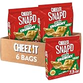 Cheez-It Snap'd Cheese Cracker Chips, Thin Crisps, Extra Crunchy, Sharp White Cheddar (6 Bags)