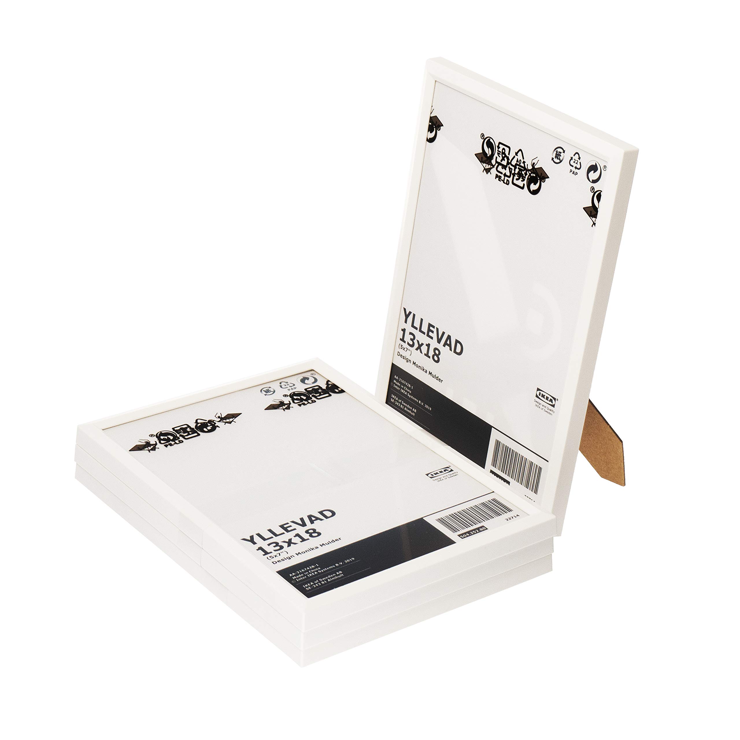 Ikea YLLEVAD White 13x18 Centimetres (5x7") Basic Photo Frames, Plastic & Paperboard - Set of 4