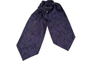 Epoint Men's Fashion Classic Paisley Cravat Silk Ascot Tie Hanky Set, With Box Set