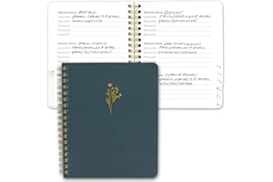 ZICOTO Beautiful Password Book with Alphabetical Tabs - Perfect Pocket Size Password Keeper For Seniors