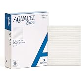 ConvaTec AQUACEL Extra 4"x5" Hydrofiber Wound Dressing, Sterile, 10 Ct Box | Hydrofiber Bandage, Absorbent Non-Woven Two-Layer Design for Moderate to Heavy Exudate, Gel Forming Rectangle Dressing