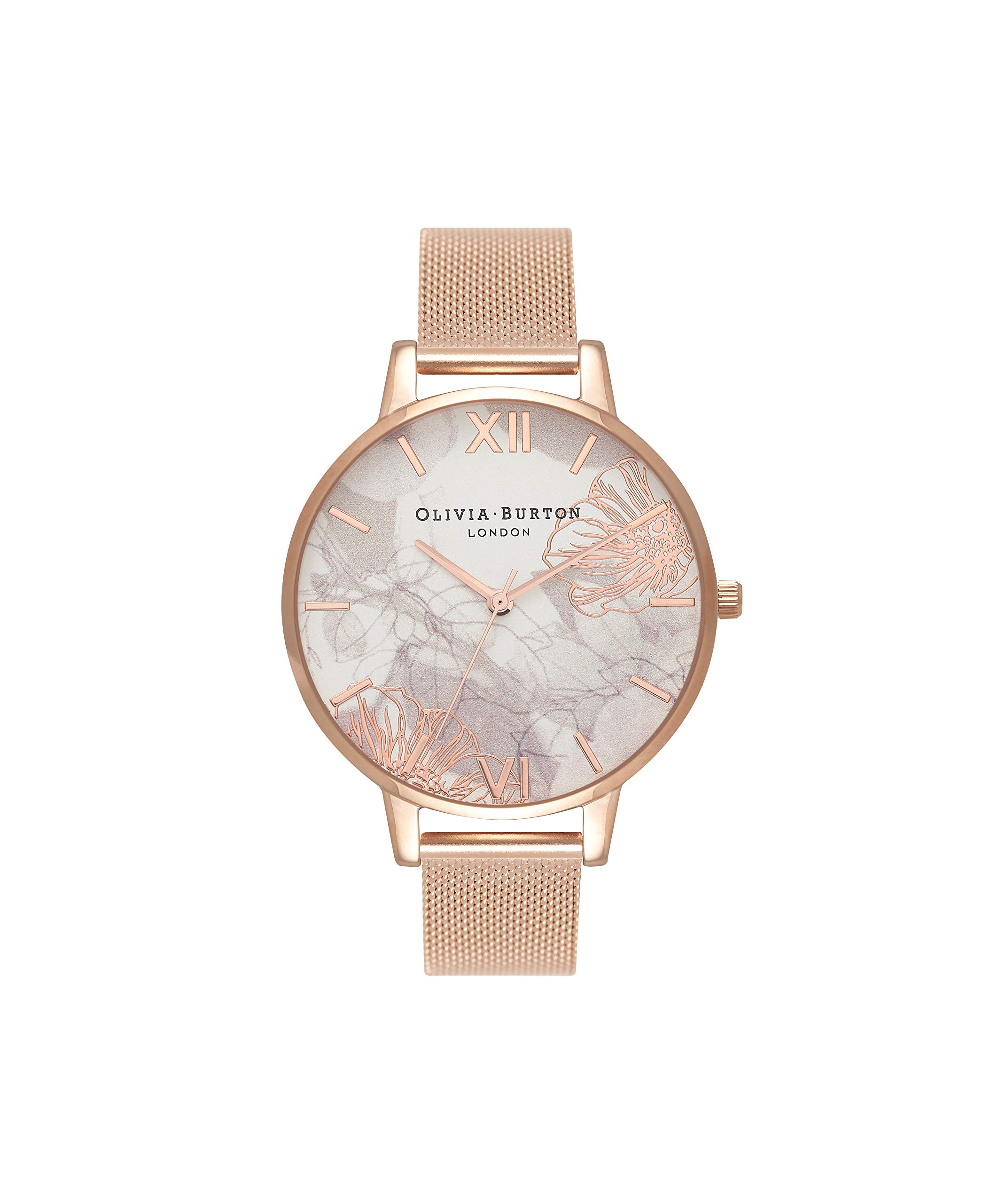 Olivia Burton Analogue Quartz Watch for Women with Rose Gold Coloured Stainless Steel Bracelet - OB16VM15