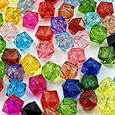 300pcs 8mm Acrylic Cube Beads Square Faceted Acrylic Beads with Hole Plastic Spacer Beads for Bracelets Necklace Earring Making Supplies(Mix Colors)