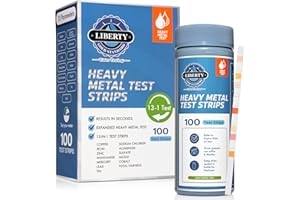 Liberty Gold Standard© Expanded 13 Heavy Metals Drinking Water Test (100-Piece Kit) - Lead, Mercury, Copper, Iron, Zinc, Manganese, Sodium Chloride, Aluminum, Sulfate, Nickle, Cobalt, Hardness
