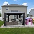 PURPLE LEAF 10' X 12' Gazebo Outdoor Aluminum Gazebo with Heavy Duty Galvanized Steel Double Roof for Patio Backyard Deck, Ne