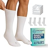 Doctor's Choice Diabetic Socks for Men, Seamless Socks with Non Binding Top, 4 Pairs, Large 9-12 & X-Large 13-15