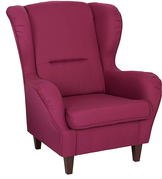 Supellex Ohrensessel/Fernsehsessel Sofia, Dessin: Strukturstoff, rot, Bordeaux