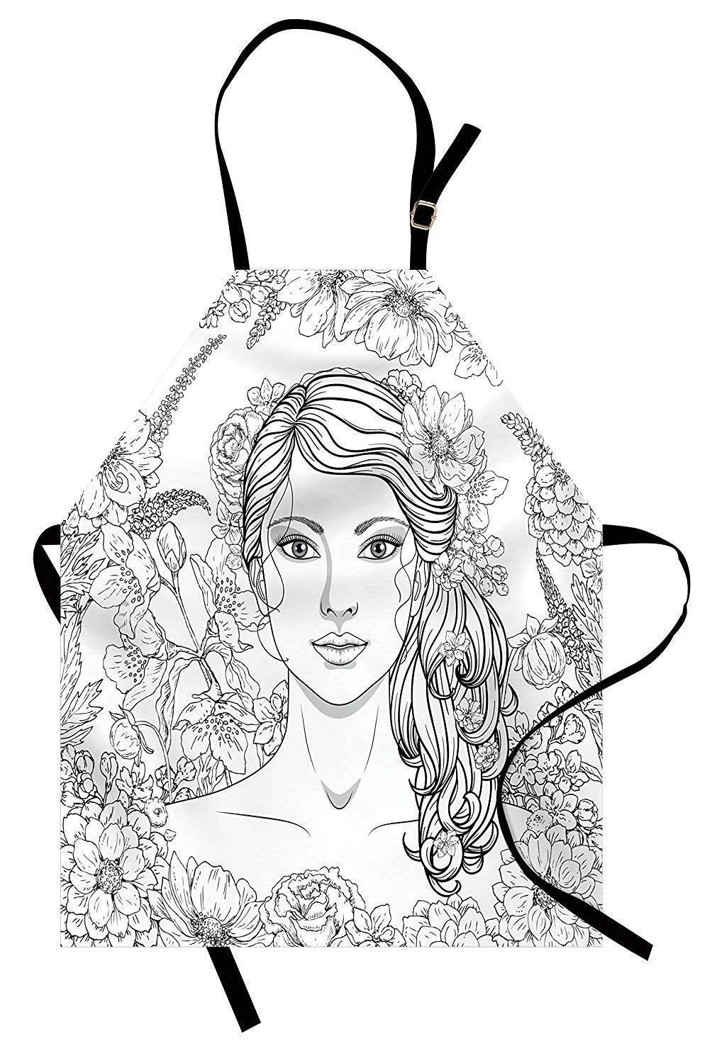 Amazoncom Lot Basic Curly Hair Bib Apron With Neck Strap