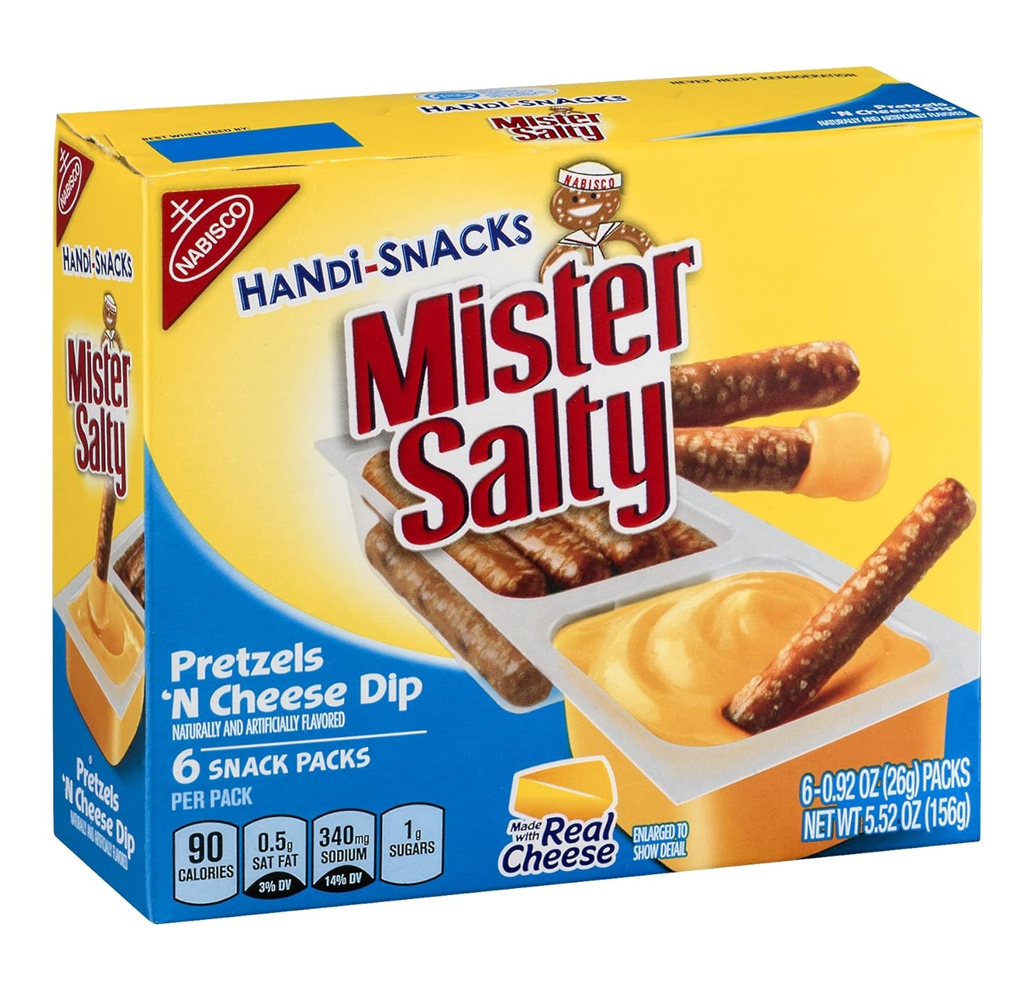 Amazon Com Nabisco Handi Snacks Mister Salty Pretzels And Cheese 5 52oz Box Pack Of 4