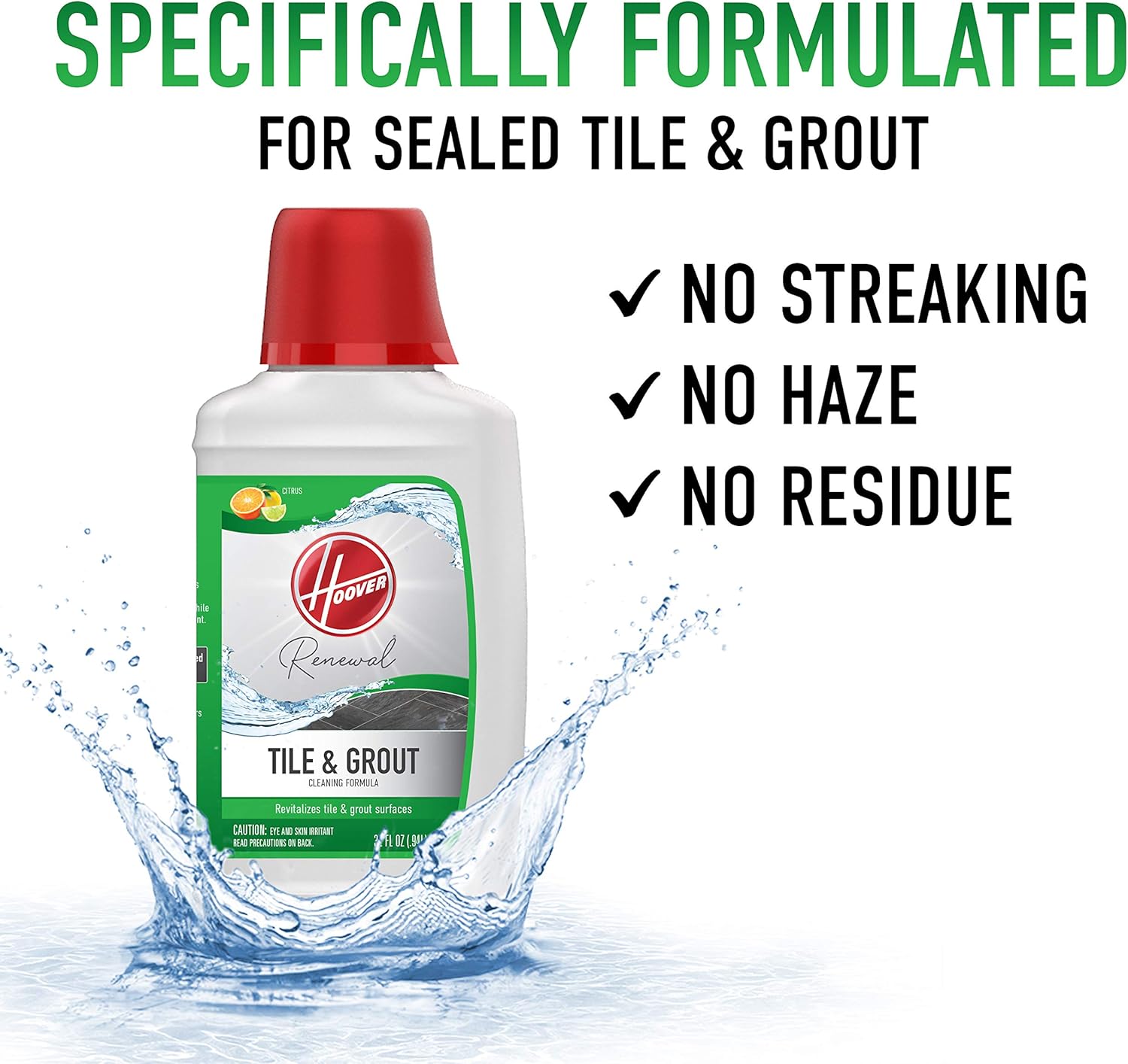 Hoover Renewal Tile and Grout Floor Cleaner, Concentrated Cleaning Solution for FloorMate Machines, 32oz Formula, AH30433, White: Home & Kitchen