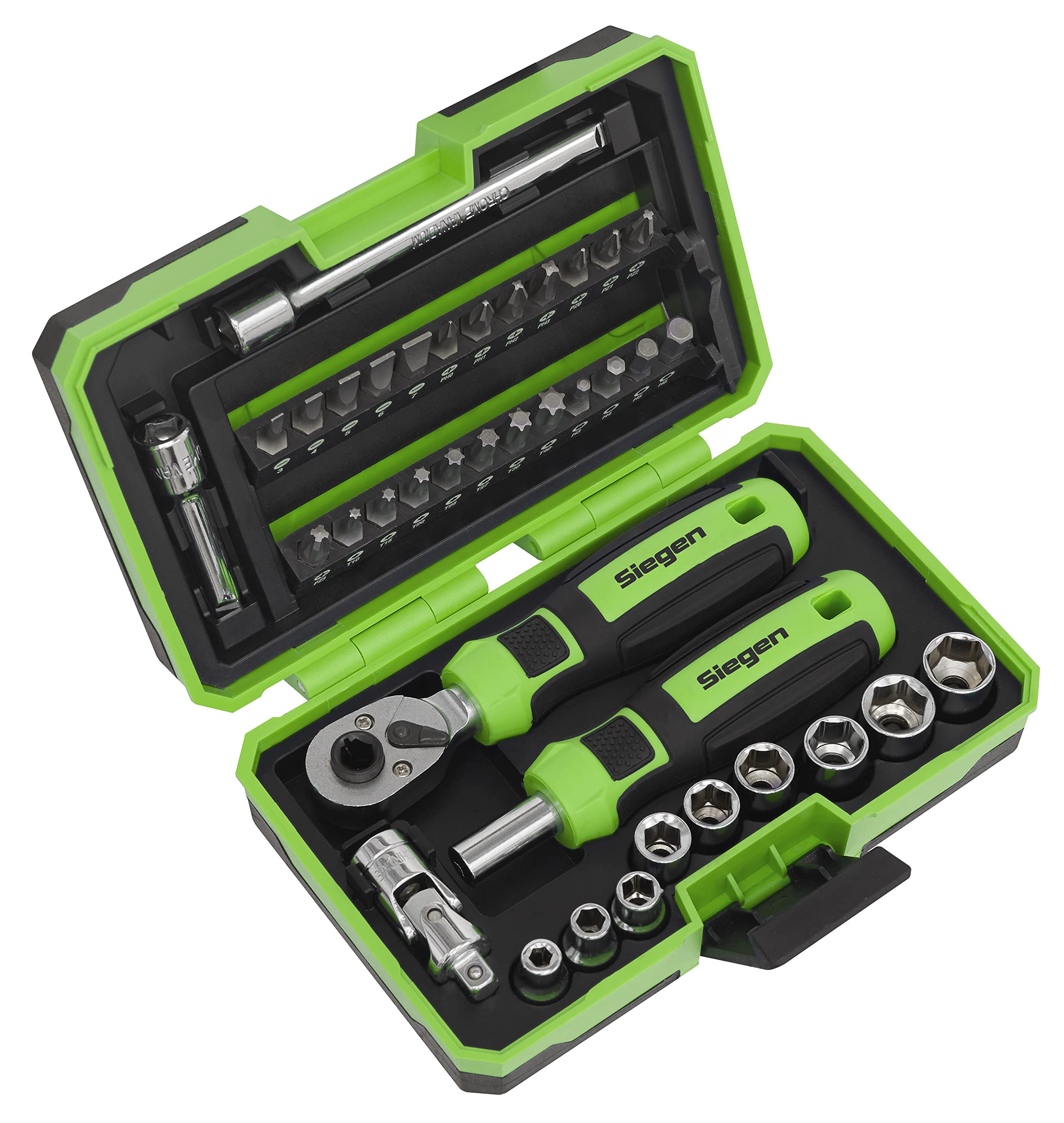 Siegen by Sealey Socket & Bit Set 38pc 1/4" Sq Drive - S01255