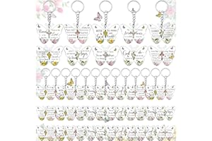 Remuuly Christian Keychain Gift Bulk Acrylic Bible Verse Scripture Religious Inspirational Mothers Day Church Gift for Women