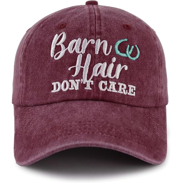 Women\'s Adjustable Embroidered Barn Hair Don\'t Care Horse Lover Baseball Cap Kamaple Horse Gifts for Girls Women Men, Barn Hair Don main image 4