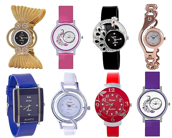 Analog Multi Color Watch for Women and Girls - Combo of 8 Watch-55577708