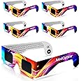 MedOptics Solar Eclipse Glasses Approved 2024 (5 Pack) - AAS, ISO & CE Certified for All Ages - Lab Tested - Includes Eclipse Path Map - Clear Visibility, One Size Fits All, Non-Scratch Lens Viewing