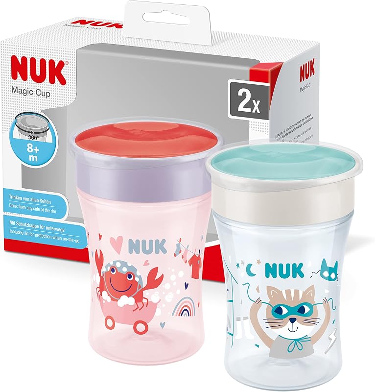 Magic Cup Trinklernbecher | 8+ Monate | 230 ml | auslaufsicherer 360°-Trinkrand | rot | 2 Stück