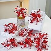 Lakkity Curly Bows,Curly Ribbon Gift Bows,Self Adhesive Burst Gift Bow for Presents,Bows for Valentine's Day,Birthday Gifts,Holiday Party,Gift Wrapping,8 Counts