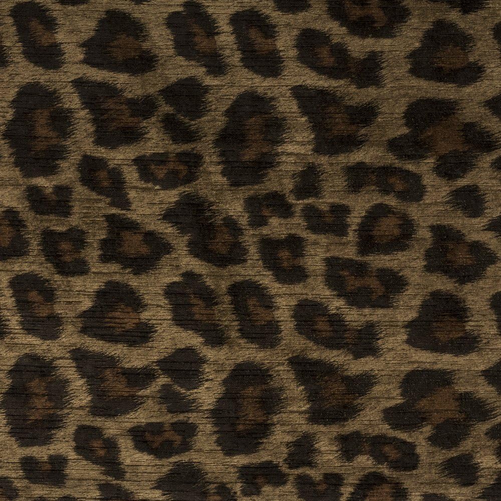 Morgan Fabrics Panthera Toffee Leopard Faux Animal Printed Performance Velvet Upholstery By the Yard