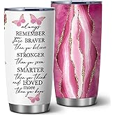 ATHAND Inspirational Christian Tumbler,Always Remember You Are Braver Than You Believe,Water Bottle,Religious Gifts for Women,20 Oz Stainless Steel Insulated Travel Iced Coffee Tumbler Mugs,1 Pcs