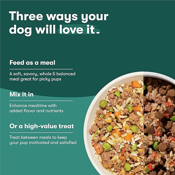 JINX CHICKEN DOG WET FOOD, MEAL OR MIX IN DOG TOPPERS FOR DRY FOOD, MADE WITH REAL CHICKEN, BONE BROTH & BROWN RICE, NO FILLERS, PUPPY, ADULT, SENIOR, 3OZ, 8 PACK