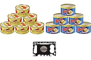 Bundle of Red Feather Canned Butter, Bega Cheese (12 Cans (Bega 6 | Red Feather 6) & Safecastle Multipurpose Toolkit | 100% Pure Cheese & Butter with No Artificial Colors Great For Long Term Storage Food