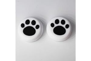 UCKY DO 2PCS Analog Stick Thumb Stick Grips Thumbsticks Joystick Cap for PS5 PS4 Slim Pro PS3 Xbox one Xbox 360 PS2 Xbox one X S Elite Switch Pro Wii U Controller White-Black Paw