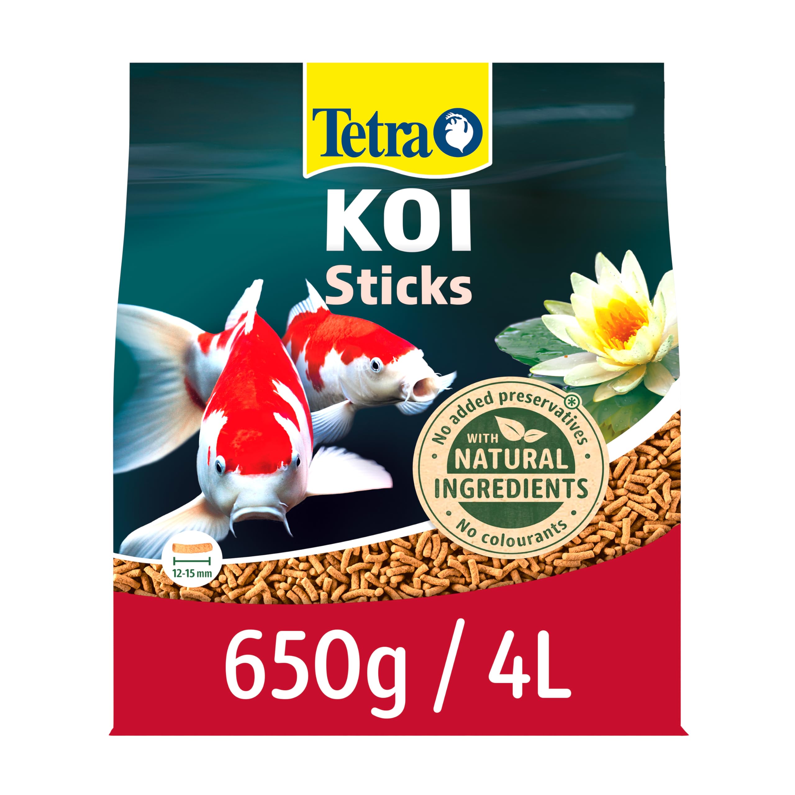 Tetra Pond Koi Sticks, Complete Food for All Koi Fish, 4 Litre