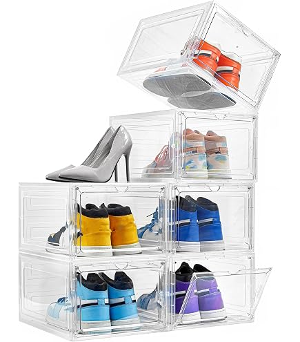 Sneaker Storage OLLIE HARD PLASTIC Drop Front Stackable Shoe Box ...
