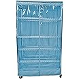 Formosa Covers Storage Shelving Rack Cover with One See Through PVC Panel in Color Glacier Blue (36" W x 18" D x 72" H)