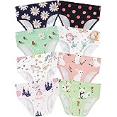 BliBliTaTa Girls' Underwear,Soft Cotton Tagless Panties for Toddlers' & Little Kids' Comfort,Breathable Briefs,8-Pack