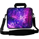 RICHEN 14 15 15.4 15.6 inch Laptop Shoulder Bag Messenger Bag Notebook Handle Sleeve Neoprene Carrying Case with Accessories Pocket (14-15.6 inch, Purple Galaxy)