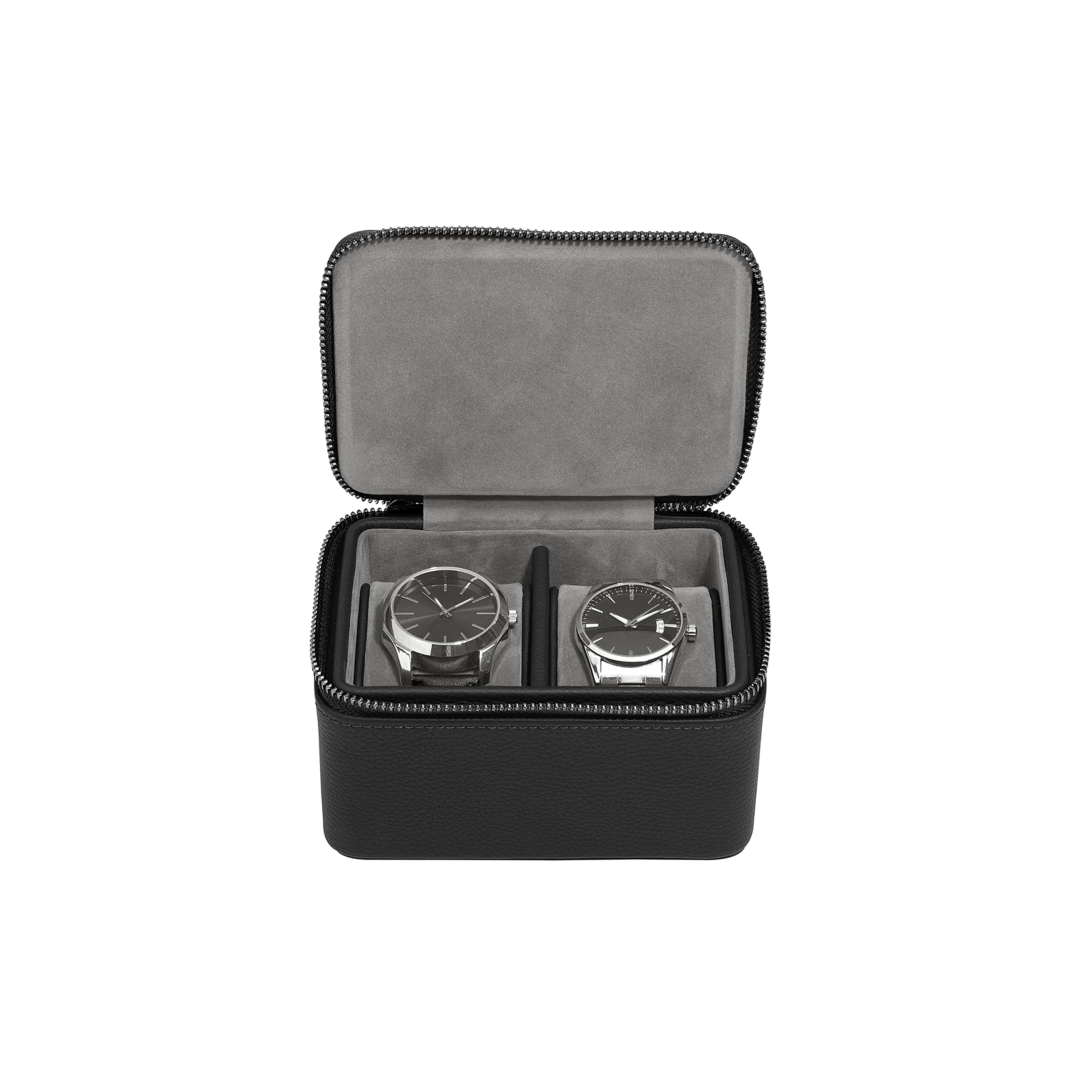 Stackers Pebble Black Double Zipped Watch Box